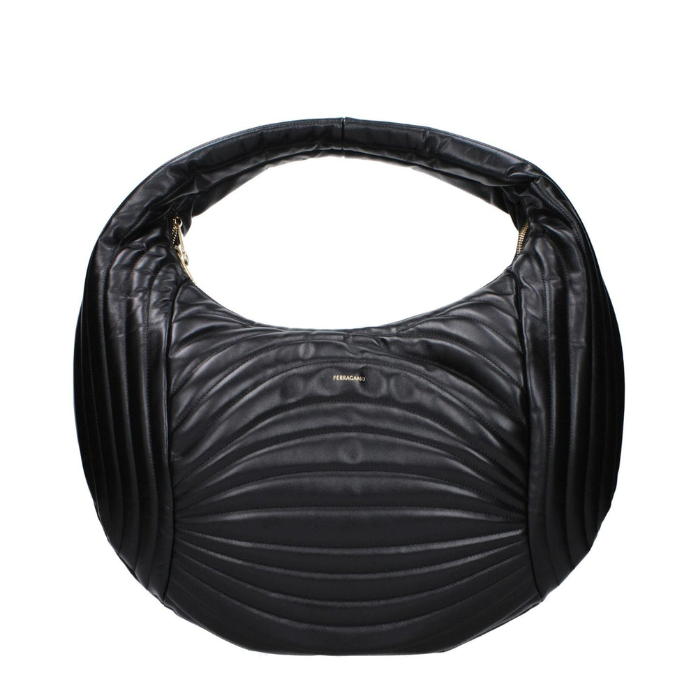 Salvatore Ferragamo Black Leather Handbags SA15073757200649BT