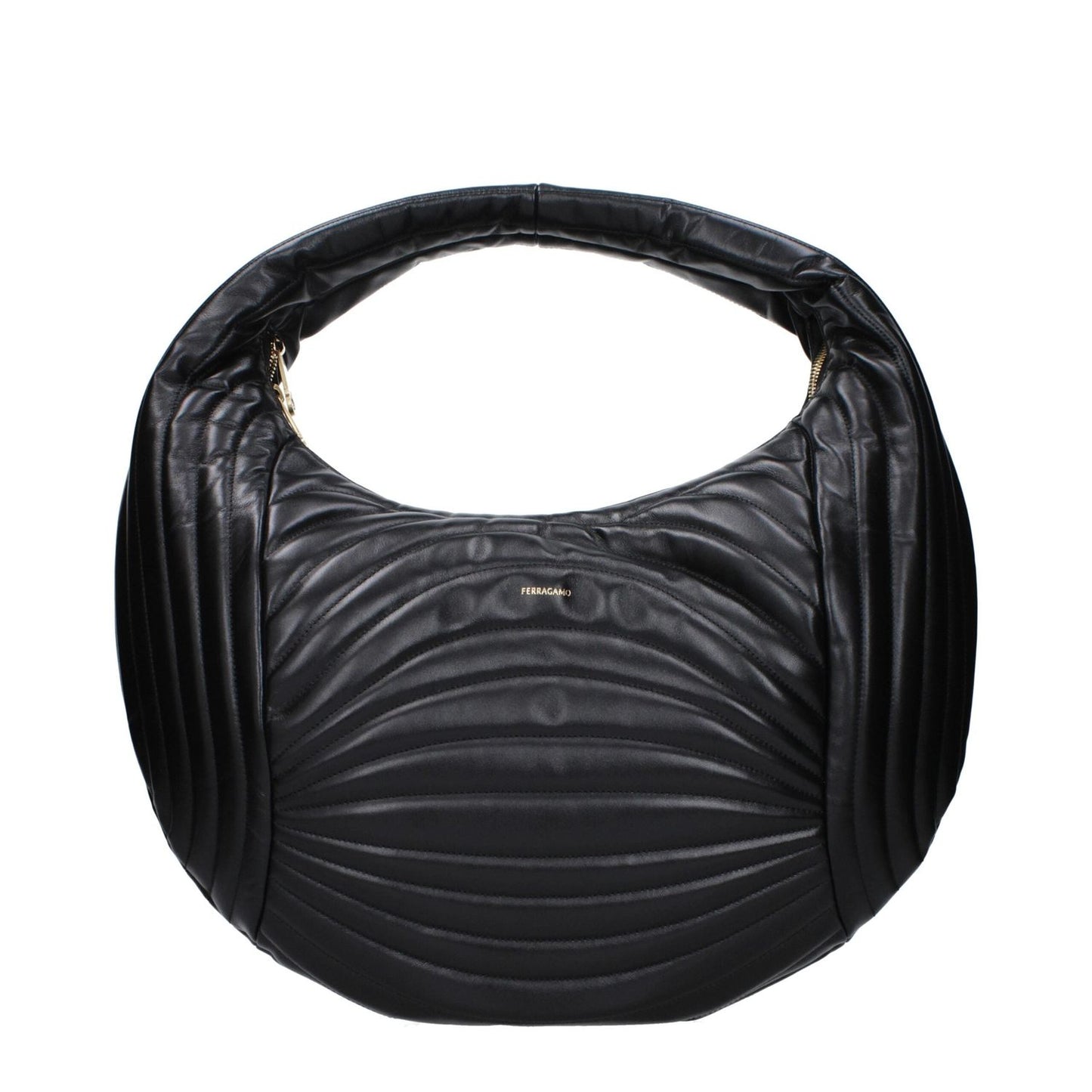 Salvatore Ferragamo Black Leather Handbags SA15073757200649BT