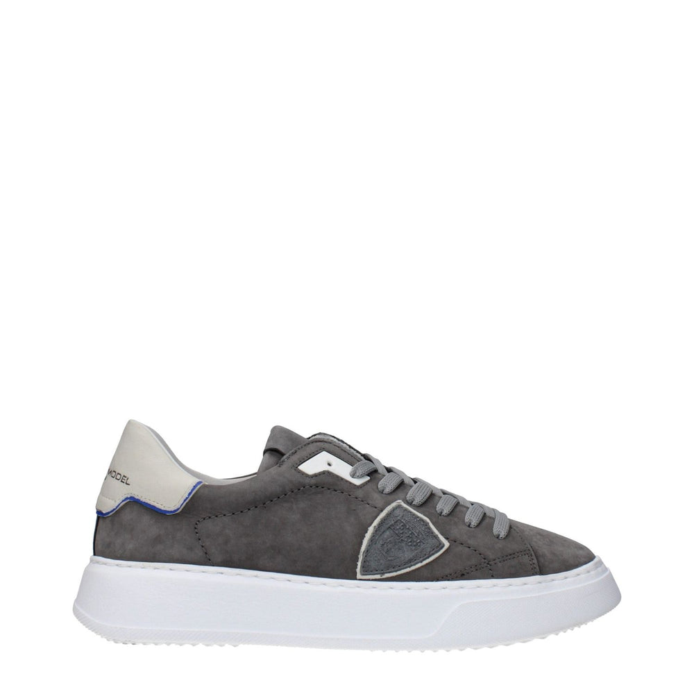 Philippe Model Gray Leather Sneakers PH-15086943273225-EU39/US6