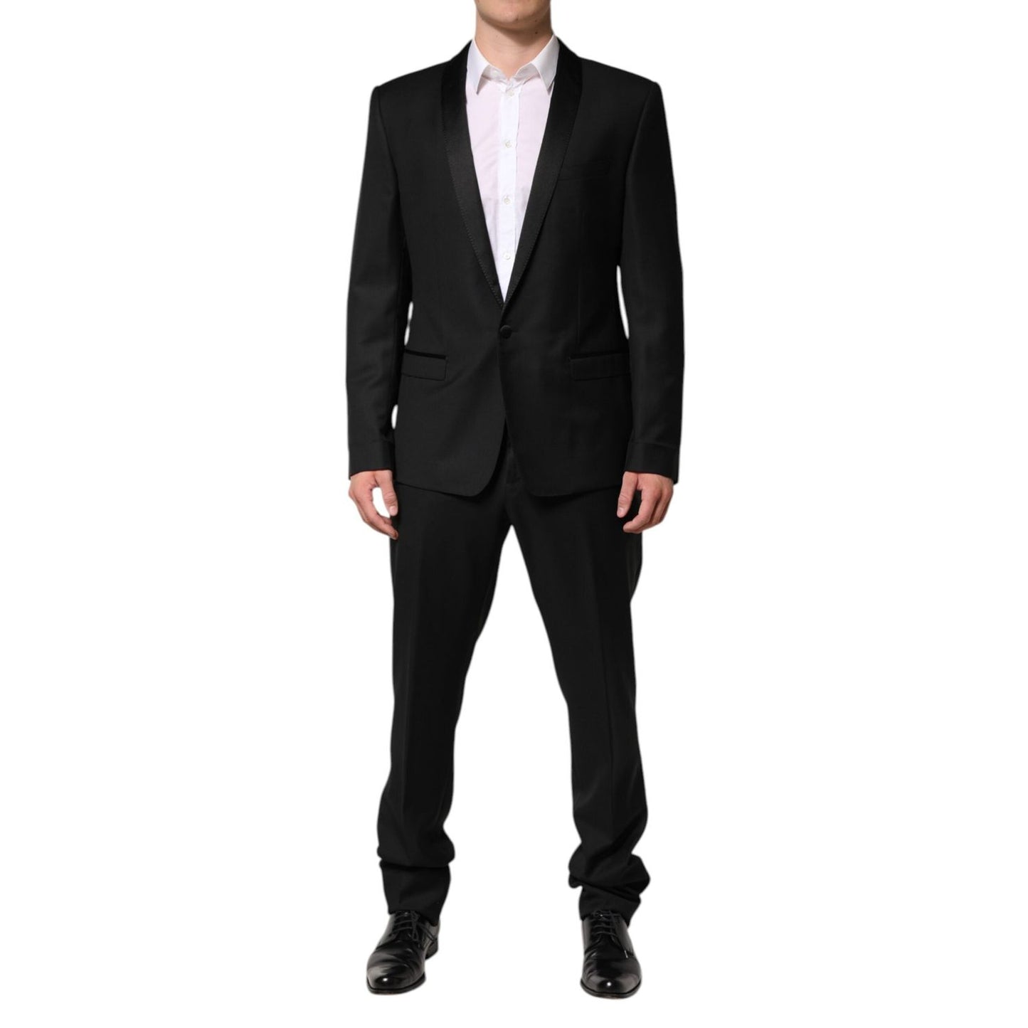 Dolce & Gabbana Black Wool Men Single Breasted 2 Piece Suit KOS2361-52