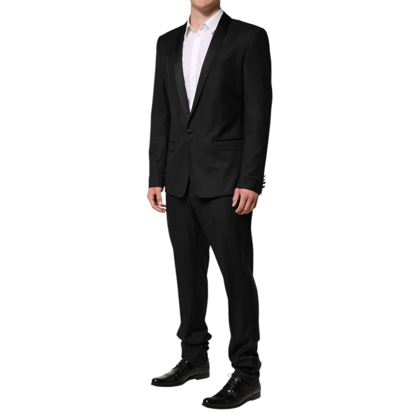 Dolce & Gabbana Black Wool Men Single Breasted 2 Piece Suit KOS2361-52