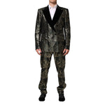 Dolce & Gabbana Metallic Floral Jacquard Silk 2 Piece Suit KOS2367-56