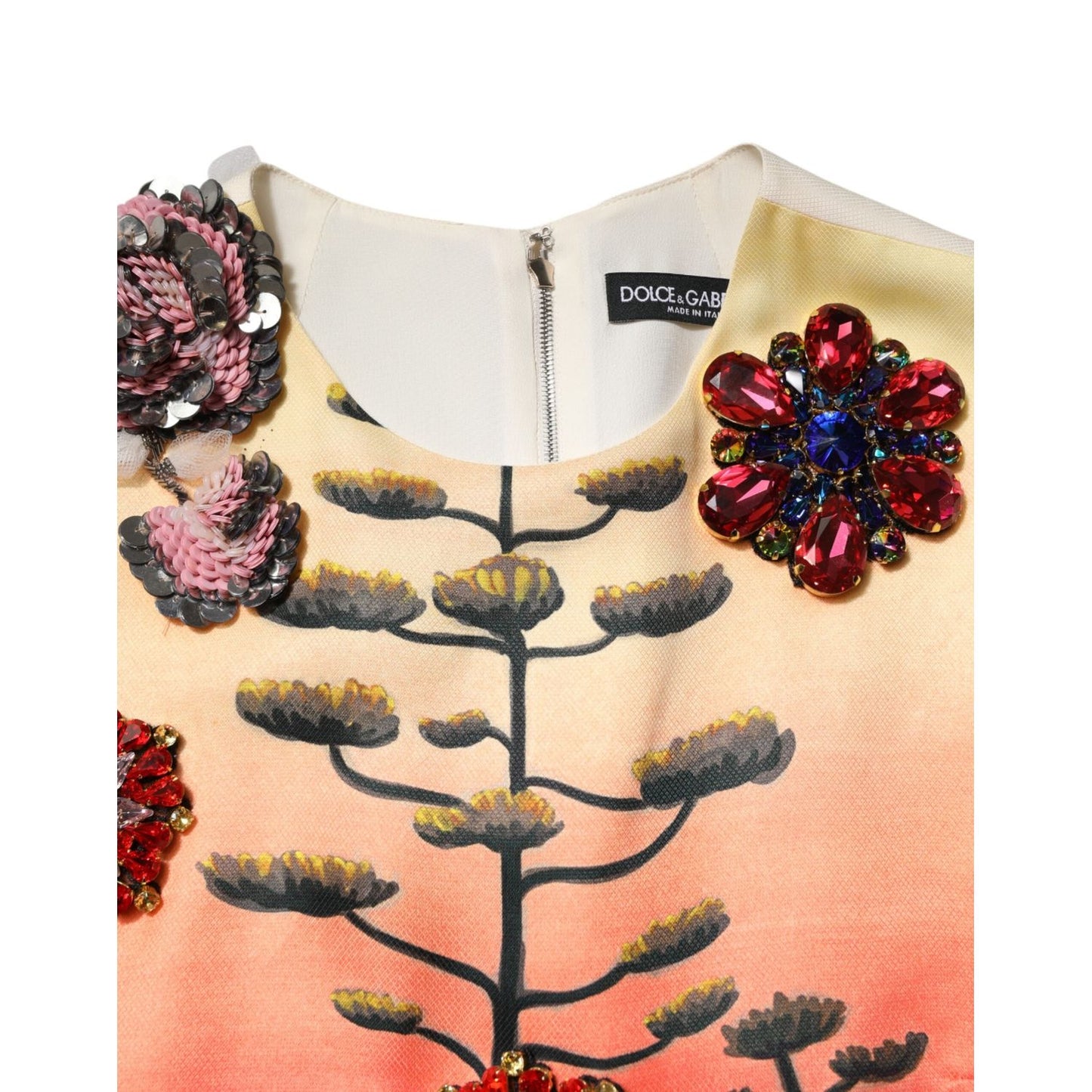 Dolce & Gabbana Multicolor Crystal Embellished A-line Mini Dress DR81766-38