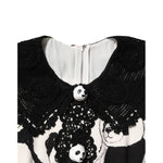 Dolce & Gabbana White Black Panda Print Flared Midi Dress DR81813-40