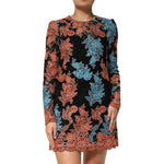 Dolce & Gabbana Multicolor Floral Embroidery Shift Mini Dress DR81814-44