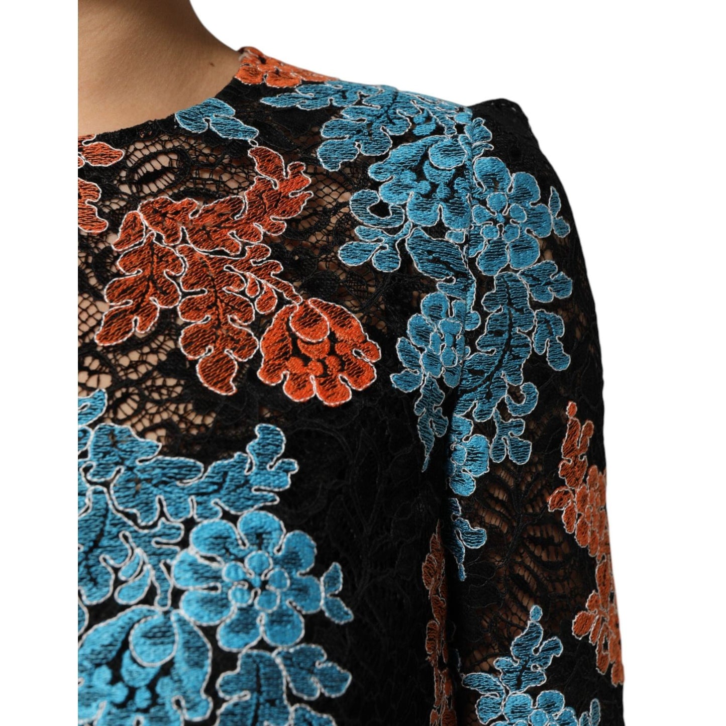 Dolce & Gabbana Multicolor Floral Embroidery Shift Mini Dress DR81814-44