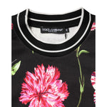 Dolce & Gabbana Black Floral Print Cotton Short Sleeves Top TSH90594-38