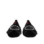 Dolce & Gabbana Black VATICANO Crystal Ribbon Slip On Shoes MV7631-40