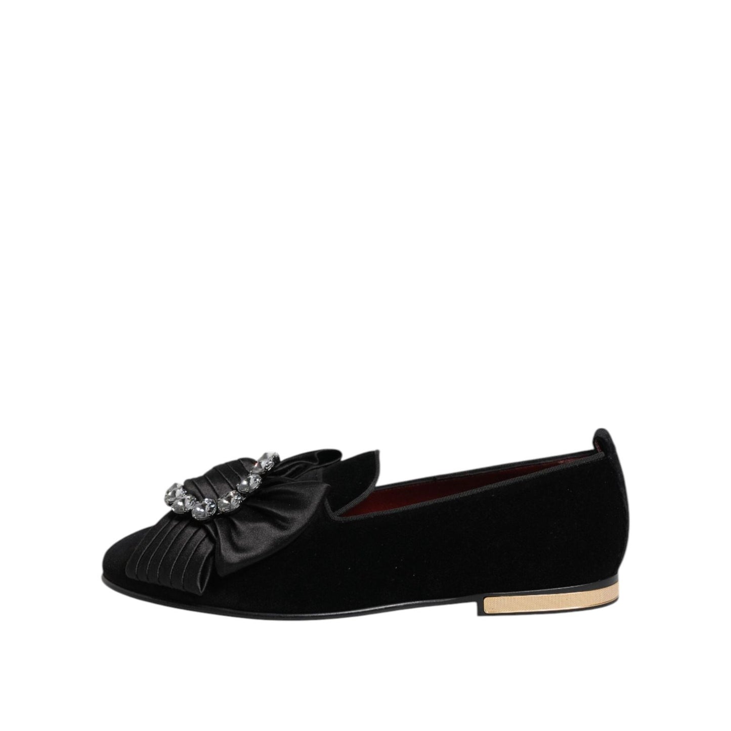 Dolce & Gabbana Black VATICANO Crystal Ribbon Slip On Shoes MV7631-40