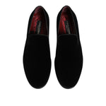 Dolce & Gabbana Black Velvet Loafers Formal Men Dress Shoes MV7632-39