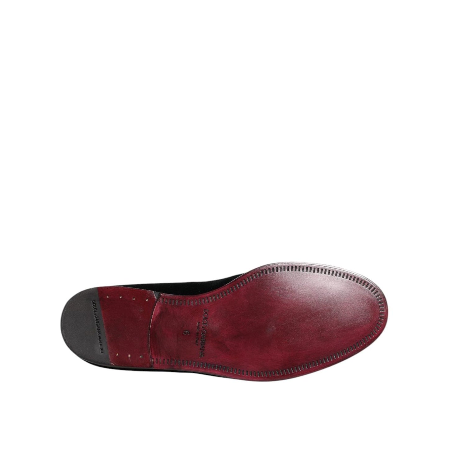 Dolce & Gabbana Black Velvet Loafers Formal Men Dress Shoes MV7632-39