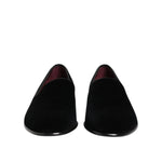 Dolce & Gabbana Black Velvet Slip On Loafers Men Formal Shoes MV7674-39