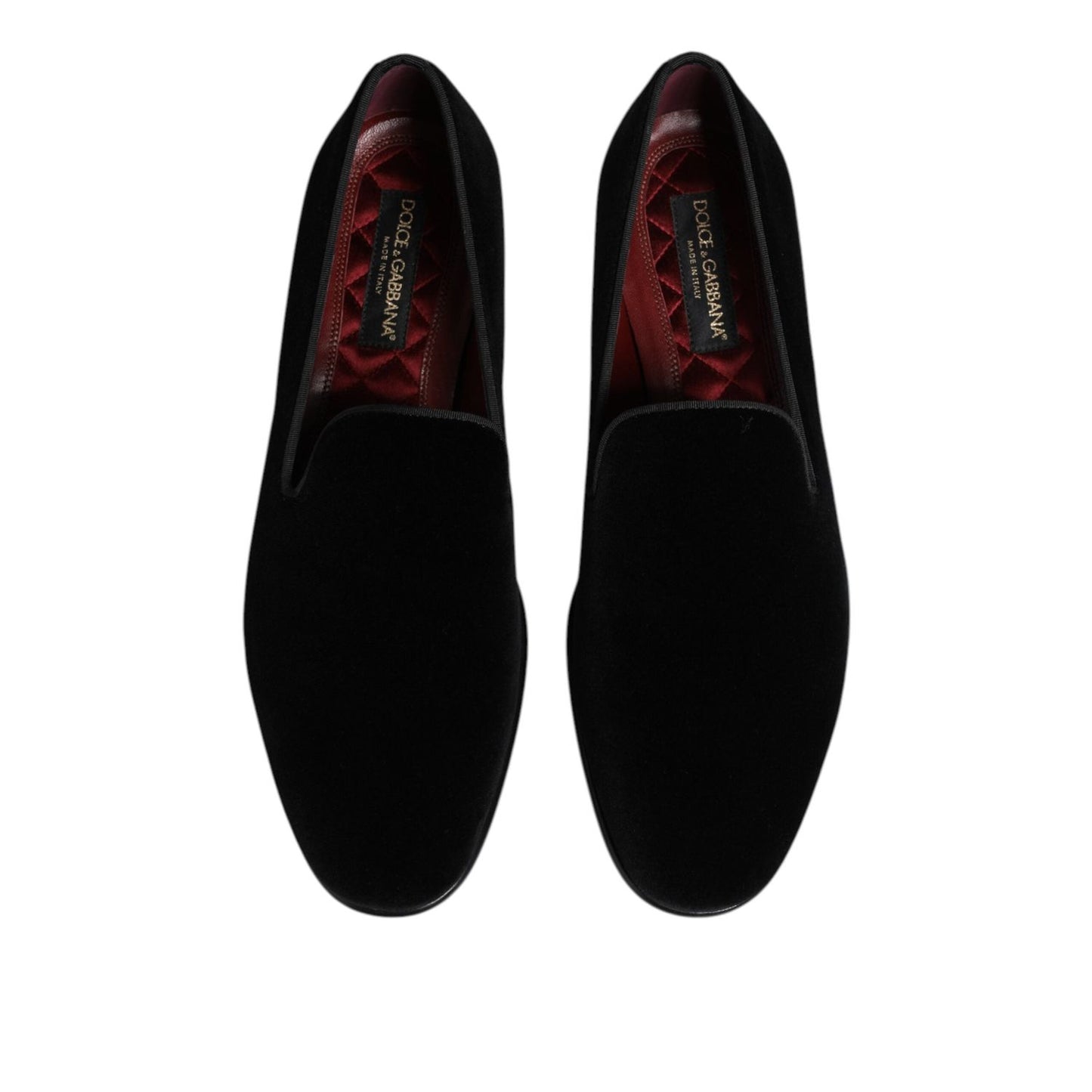 Dolce & Gabbana Black Velvet Slip On Loafers Men Formal Shoes MV7674-39