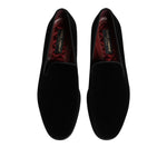 Dolce & Gabbana Black Velvet Slip On Loafers Men Formal Shoes MV7674-39