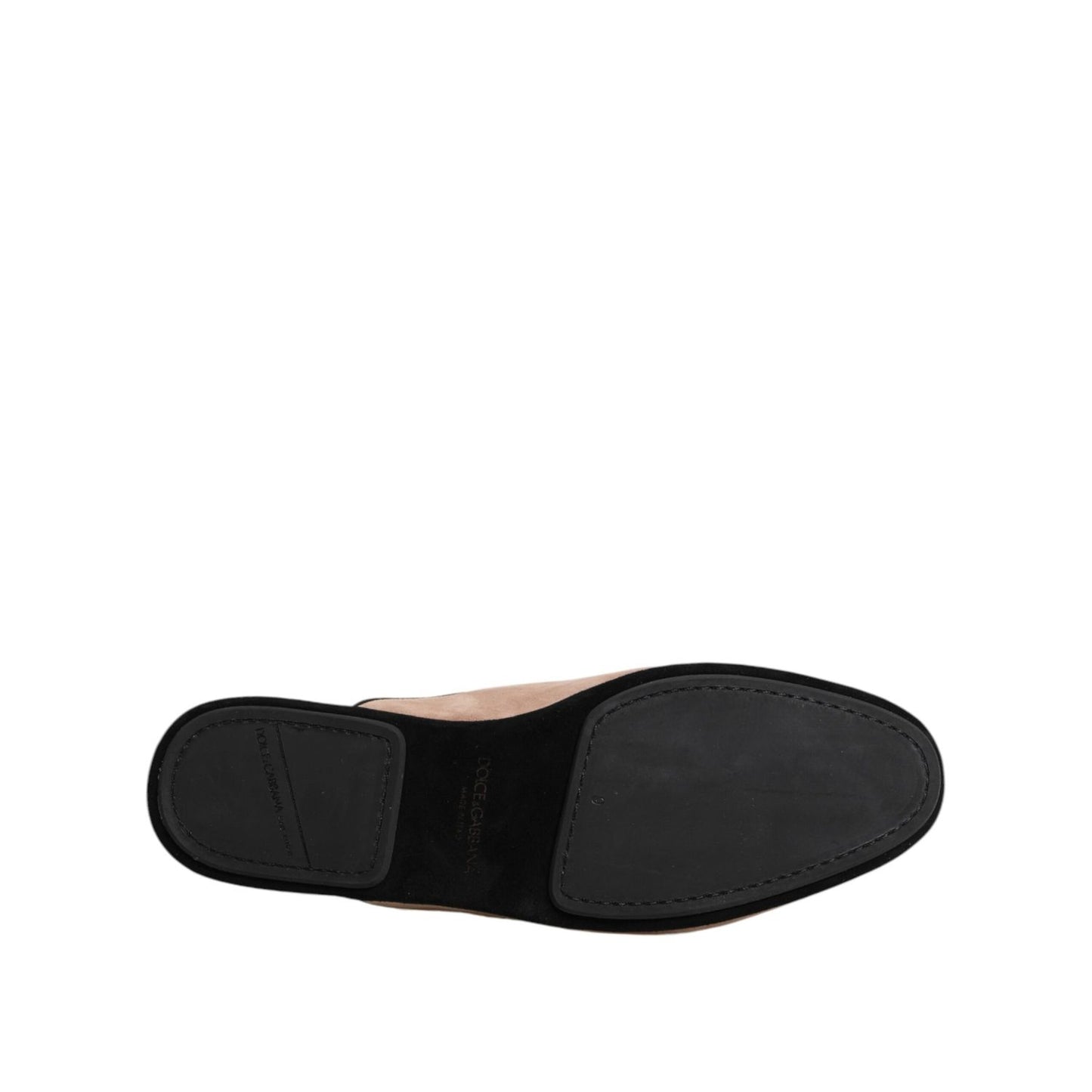 Dolce & Gabbana Beige Suede Leather Slides Flat Slipper Shoes MV7685-43