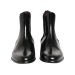 Dolce & Gabbana Black Leather Slip On Mid Calf Boots Shoes MV7687-44