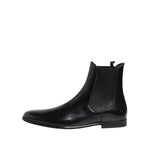 Dolce & Gabbana Black Leather Slip On Mid Calf Boots Shoes MV7687-44