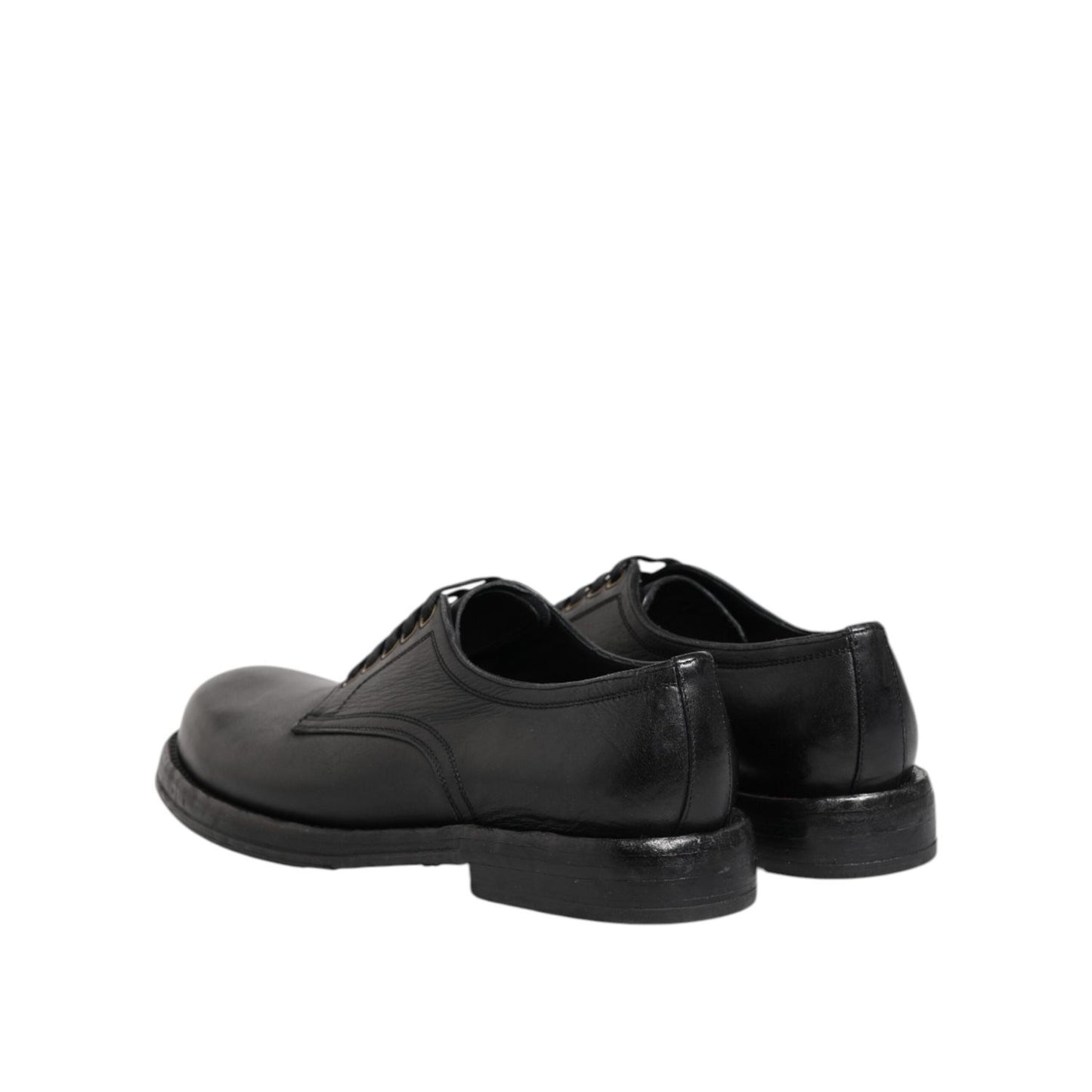 Dolce & Gabbana Black Leather Lace Up Derby Formal Shoes MV7692-42.5
