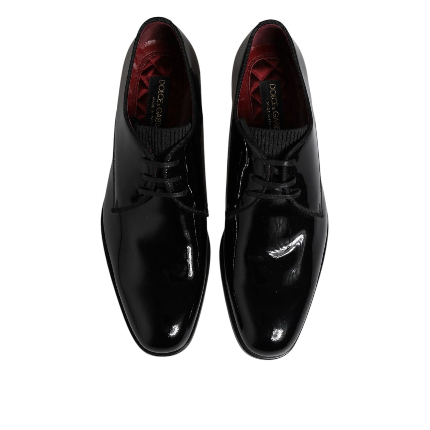 Dolce & Gabbana Black Leather Lace Up Men Derby Formal Shoes MV7700-39.5