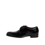 Dolce & Gabbana Black Leather Lace Up Men Derby Formal Shoes MV7700-39.5