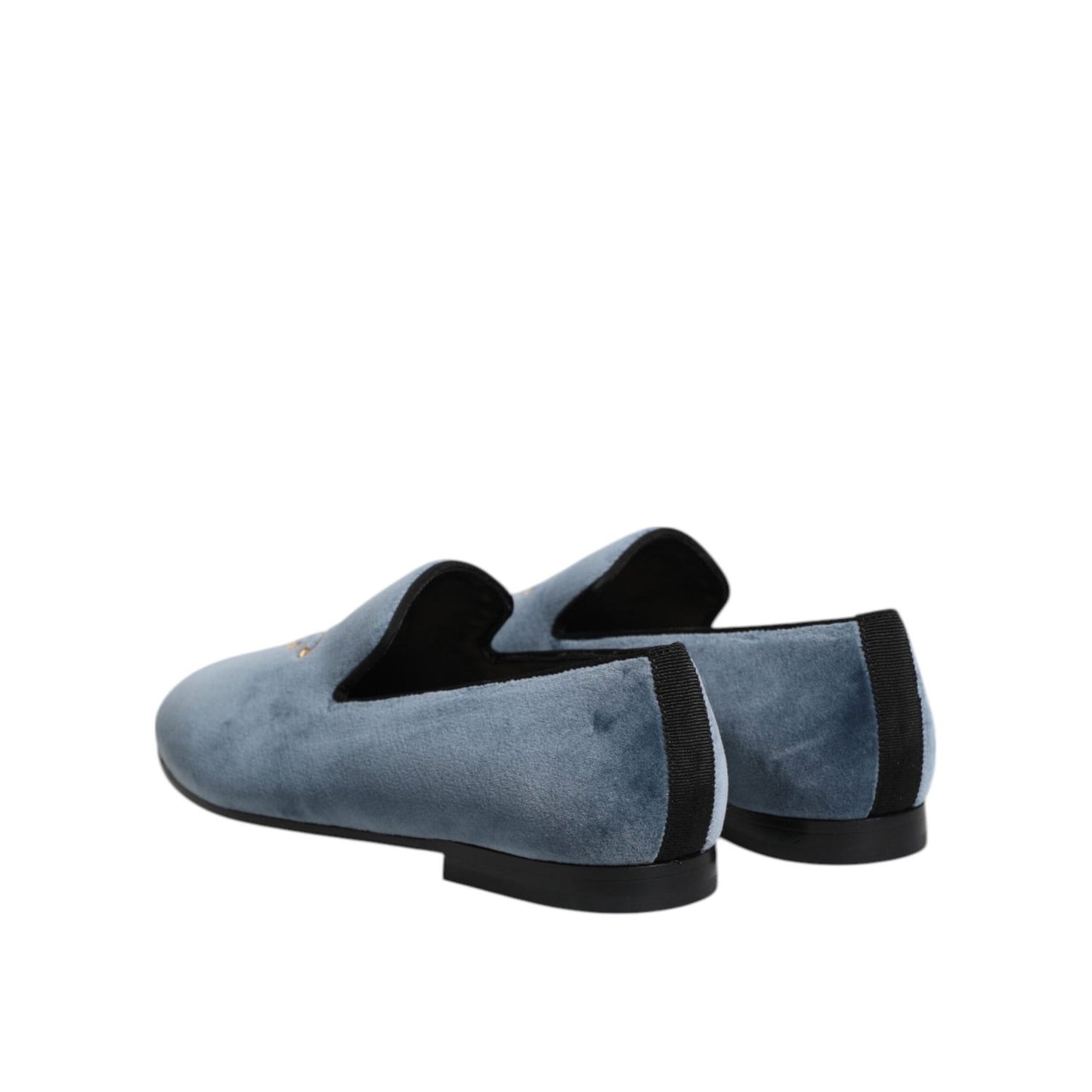 Dolce & Gabbana Blue Velvet DG Logo Loafers Formal Shoes MV7703-42