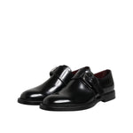 Dolce & Gabbana Black Leather Monk Strap Derby Formal Shoes MV7730-46