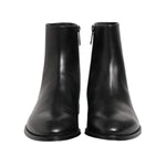 Dolce & Gabbana Black Leather Mid Calf Men Boots Shoes MV7749-41