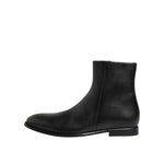 Dolce & Gabbana Black Leather Mid Calf Men Boots Shoes MV7749-41