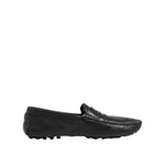 Dolce & Gabbana Black Leather Slip On Mocassin Loafer Shoes MV7596-43