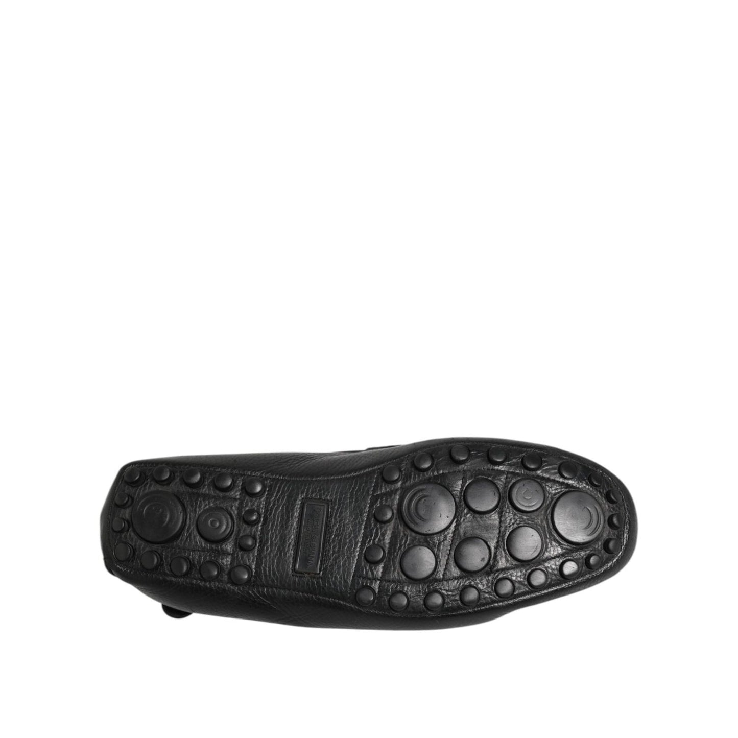 Dolce & Gabbana Black Leather Slip On Mocassin Loafer Shoes MV7596-43