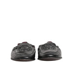 Dolce & Gabbana Black Leather Slip On Men Flat Loafers Shoes MV7601-39
