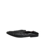 Dolce & Gabbana Black Leather Slip On Men Flat Loafers Shoes MV7601-39