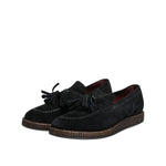 Dolce & Gabbana Black Suede Tassel Embellished Loafers Shoes MV7684-44