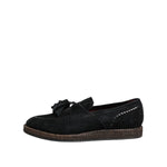 Dolce & Gabbana Black Suede Tassel Embellished Loafers Shoes MV7684-44
