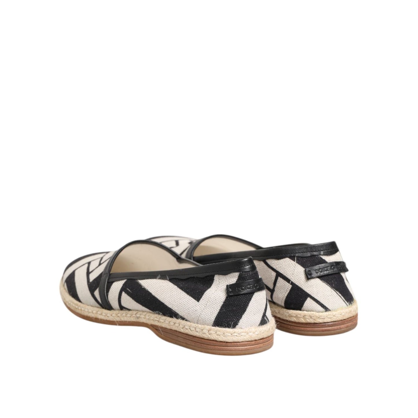 Dolce & Gabbana Black White Stripes Flat Espadrille Shoes MV7746-42.5