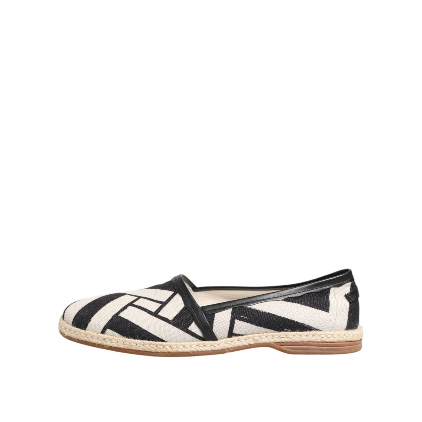 Dolce & Gabbana Black White Stripes Flat Espadrille Shoes MV7746-42.5