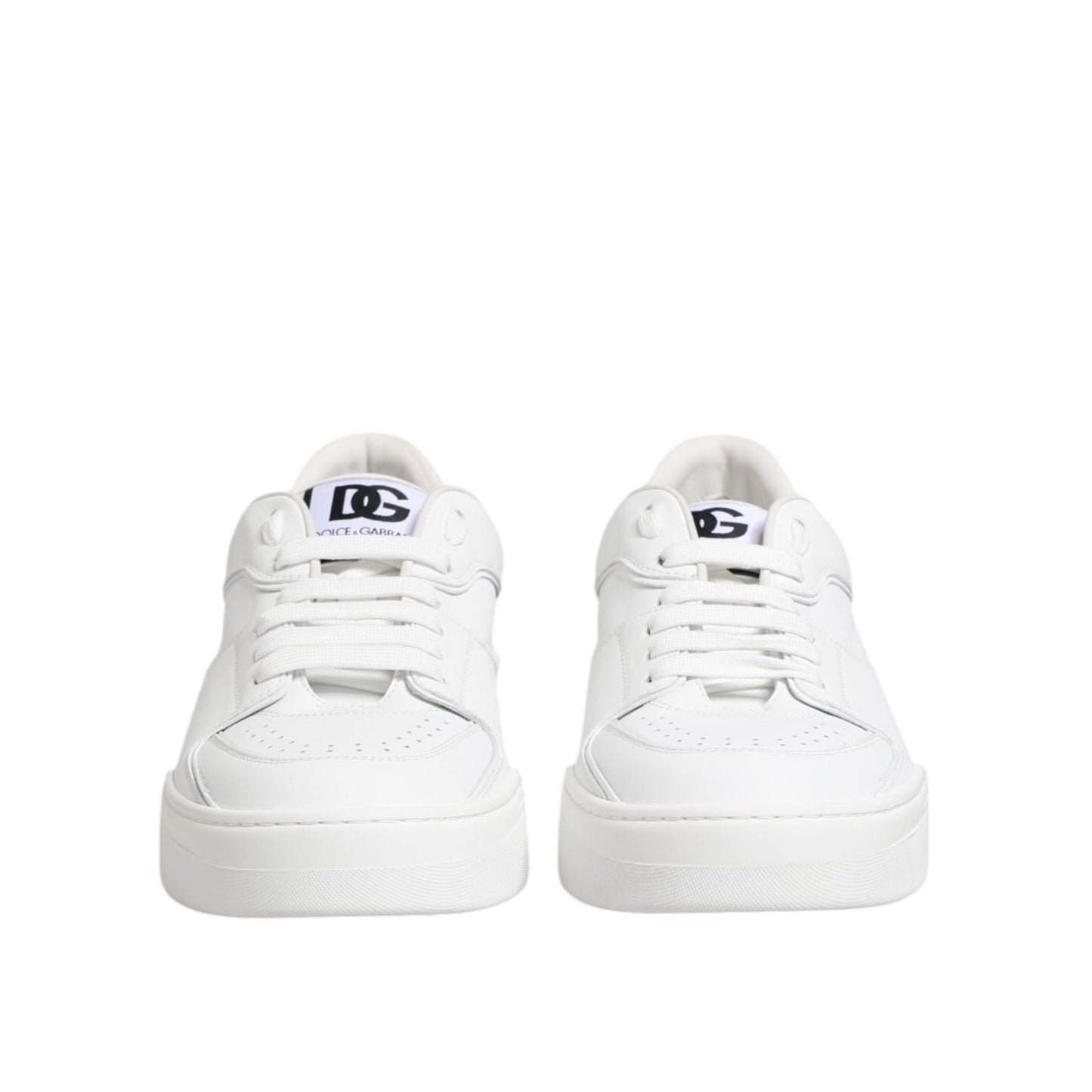 Dolce & Gabbana White Miami Leather Low Top Sneakers Shoes MV7718-42
