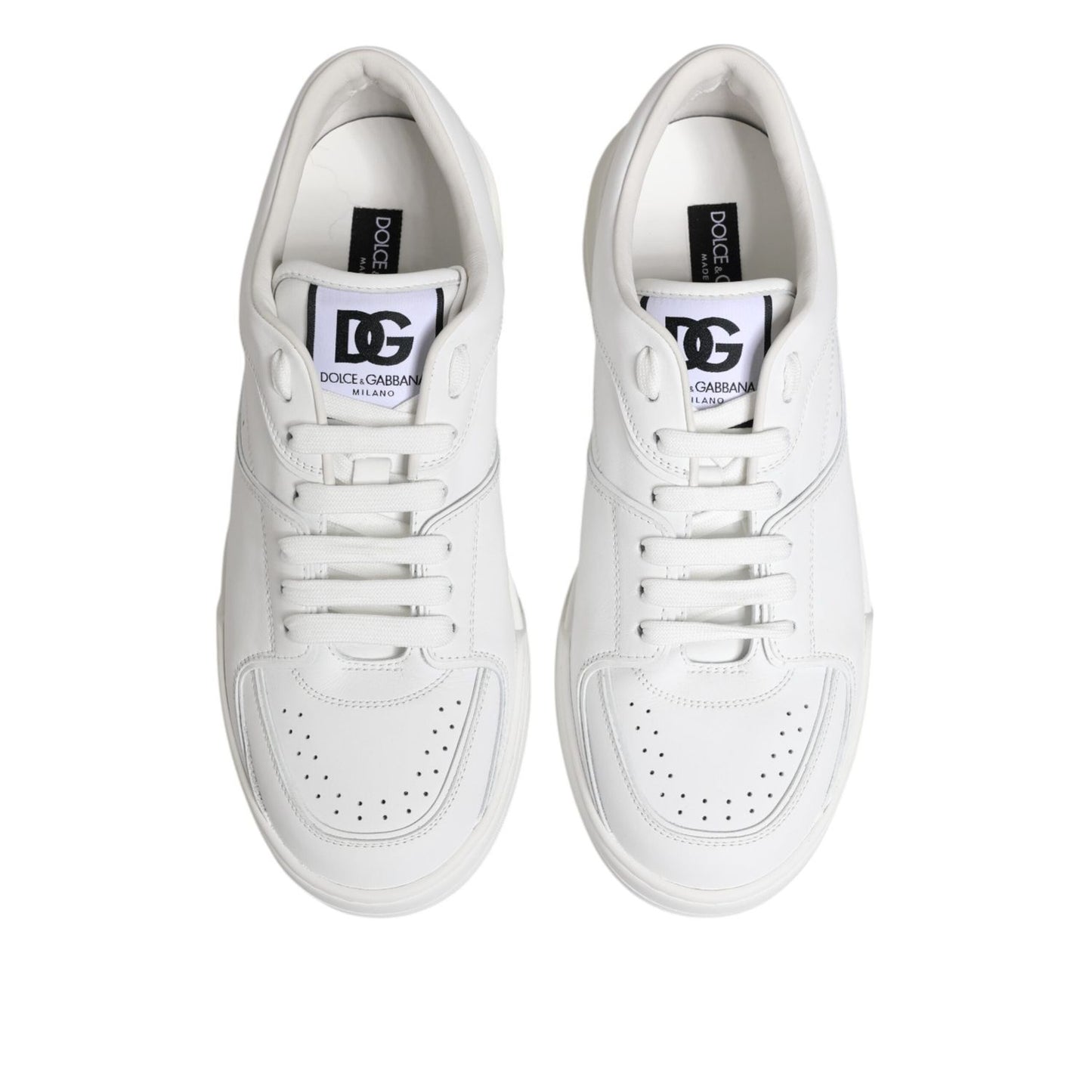 Dolce & Gabbana White Miami Leather Low Top Sneakers Shoes MV7718-42