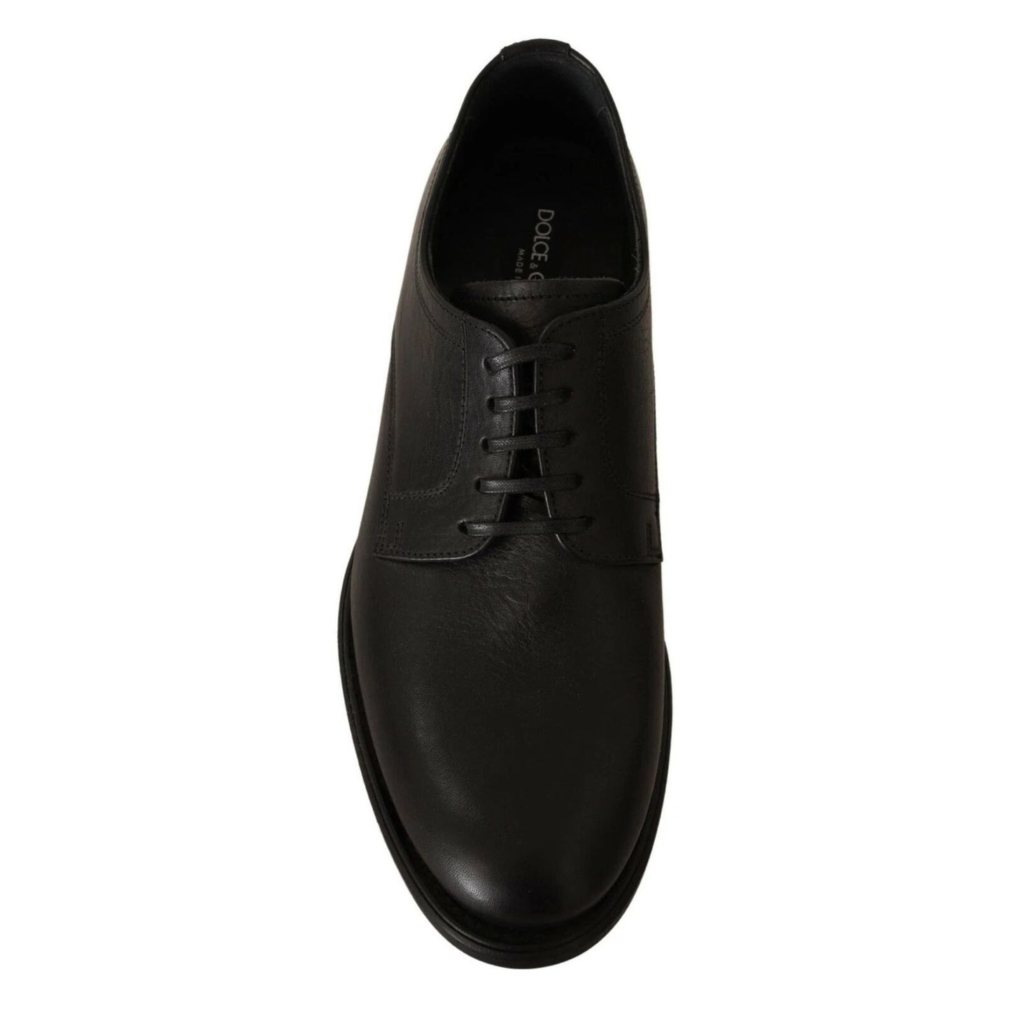 Dolce & Gabbana Black Lace Up Leather Men Formal Derby Shoes MV3981-40