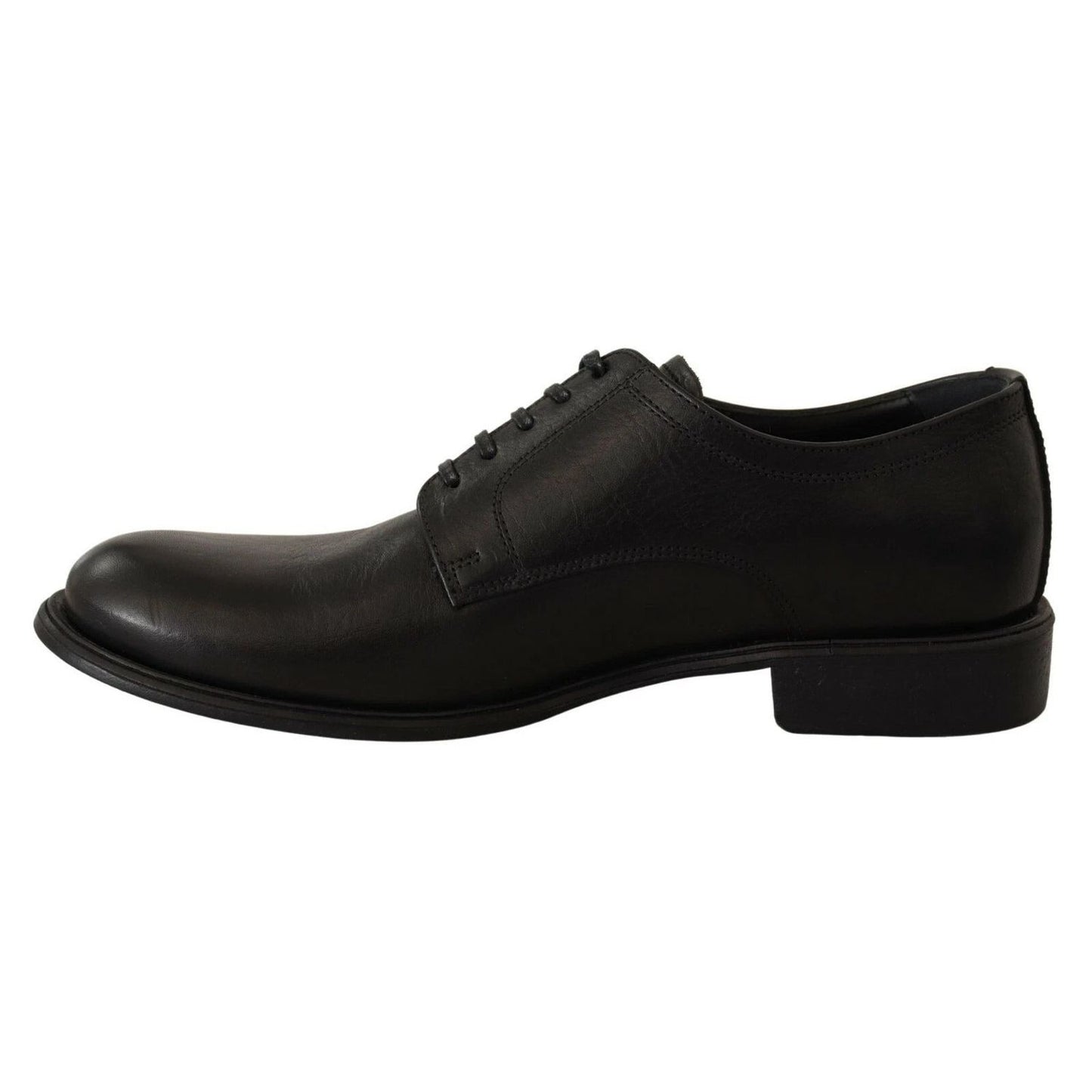 Dolce & Gabbana Black Lace Up Leather Men Formal Derby Shoes MV3981-40