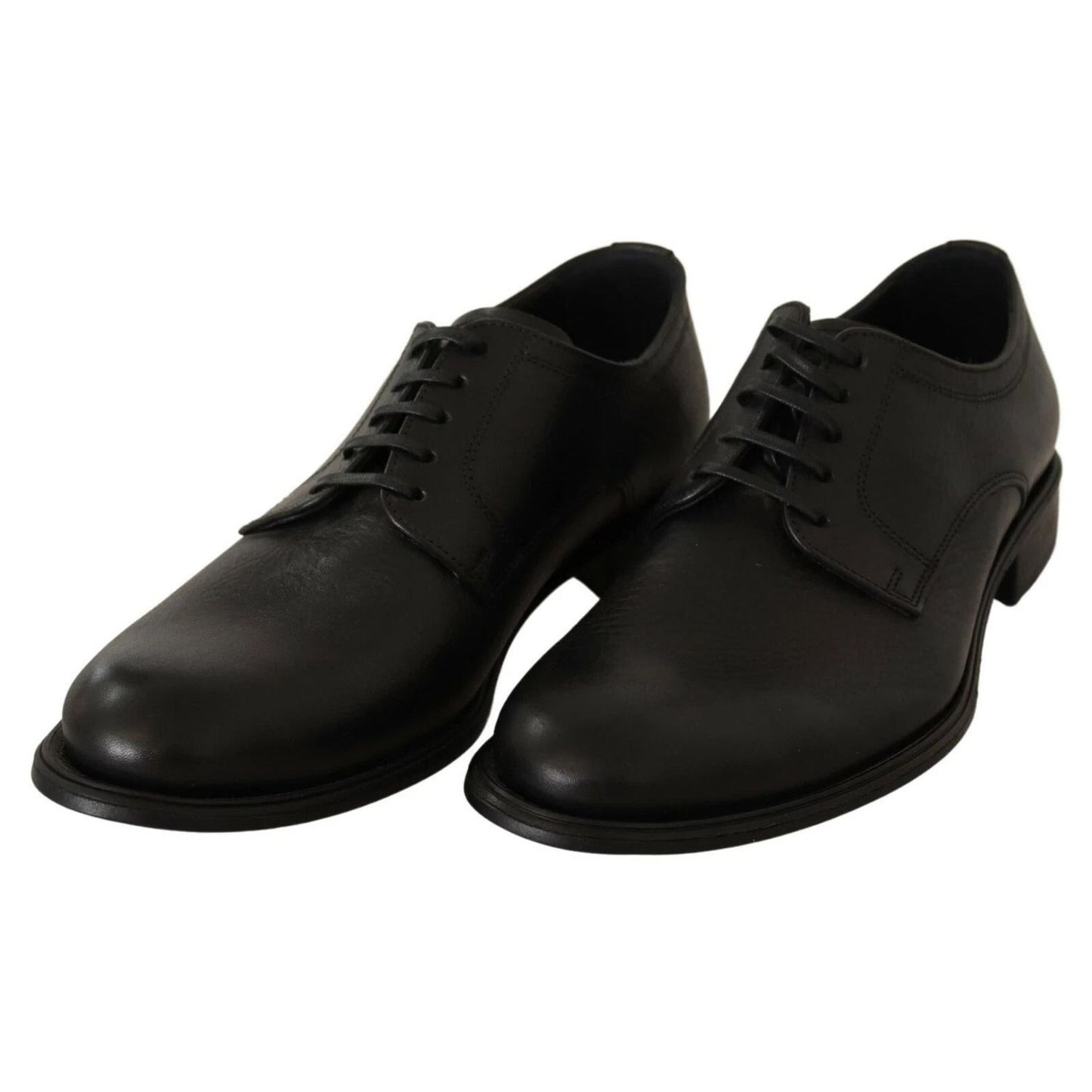 Dolce & Gabbana Black Lace Up Leather Men Formal Derby Shoes MV3981-40