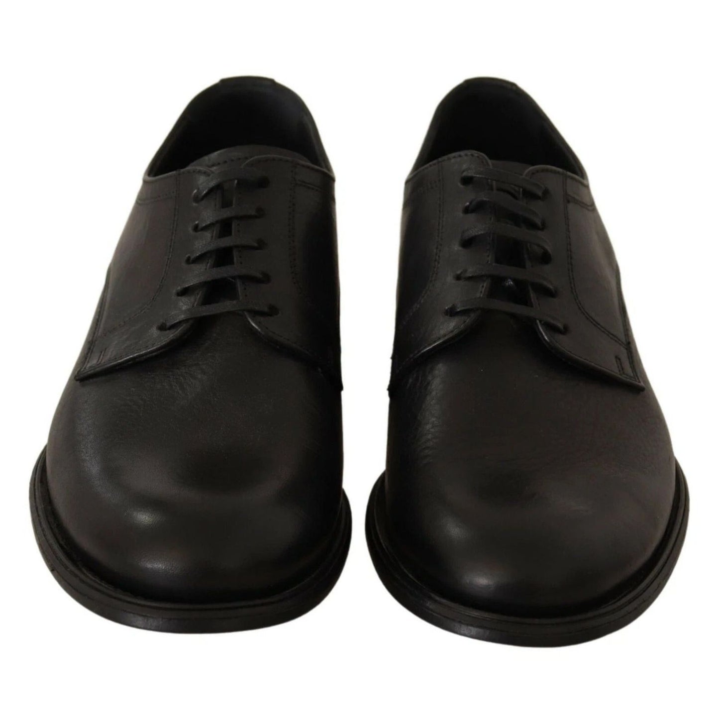 Dolce & Gabbana Black Lace Up Leather Men Formal Derby Shoes MV3981-40