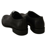 Dolce & Gabbana Black Lace Up Leather Men Formal Derby Shoes MV3981-40