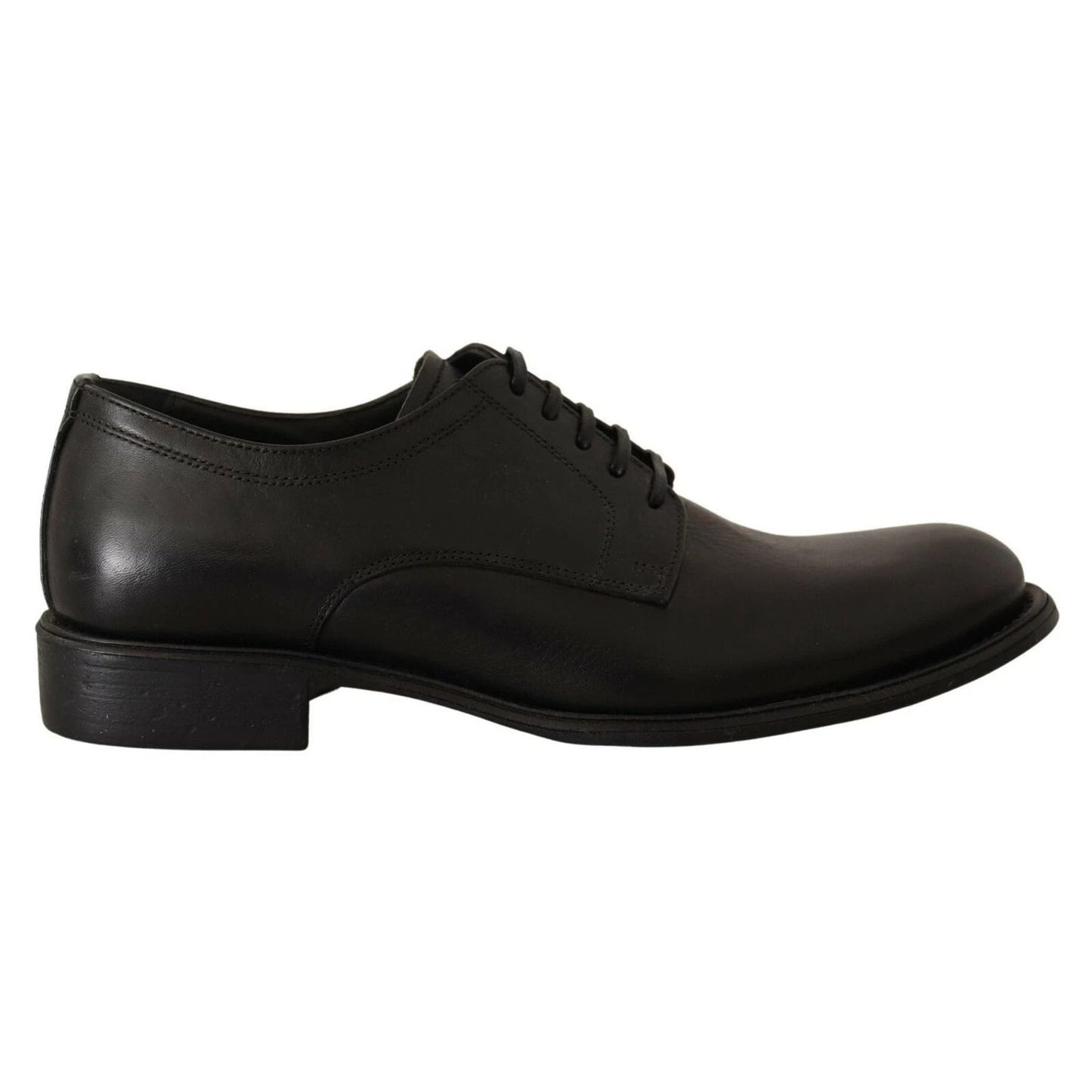 Dolce & Gabbana Black Lace Up Leather Men Formal Derby Shoes MV3981-40