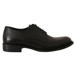 Dolce & Gabbana Black Lace Up Leather Men Formal Derby Shoes MV3981-40