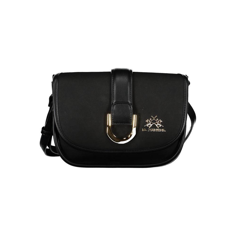La Martina Black Polyethylene Handbag LA-20556