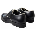 Dolce & Gabbana Black White Leather Formal Dress Shoes