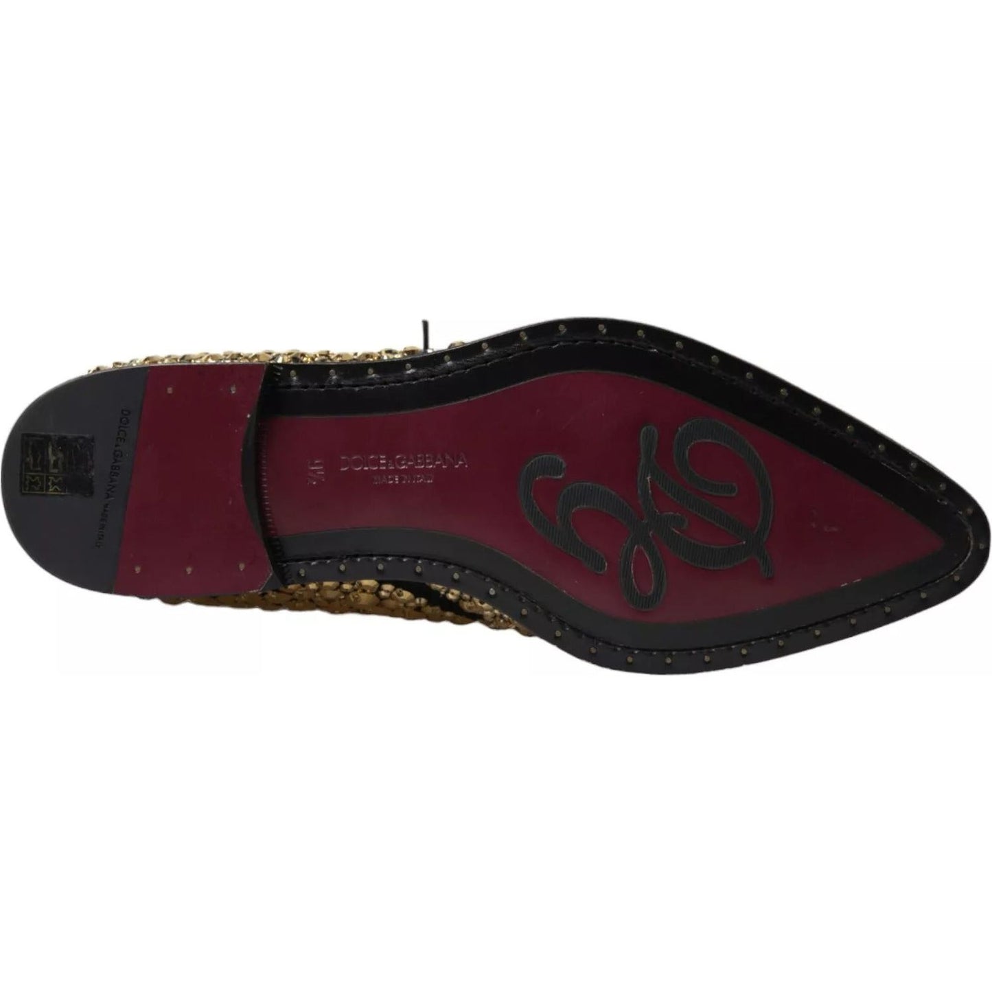 Dolce & Gabbana Black Gold Embellished Derby Shoes MV5158-43.5