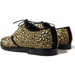 Dolce & Gabbana Black Gold Embellished Derby Shoes MV5158-43.5