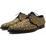 Dolce & Gabbana Black Gold Embellished Derby Shoes MV5158-43.5